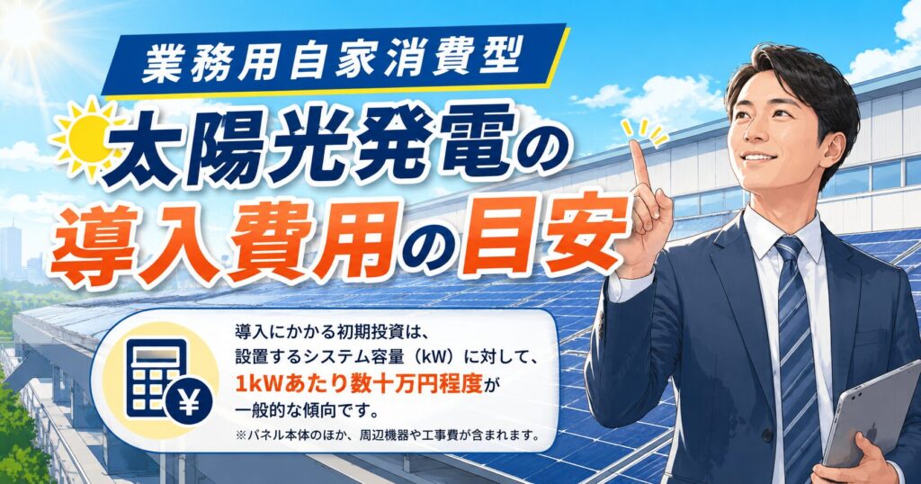 業務用自家消費型太陽光発電の導入費用の目安